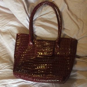 Faux croc skin hobo